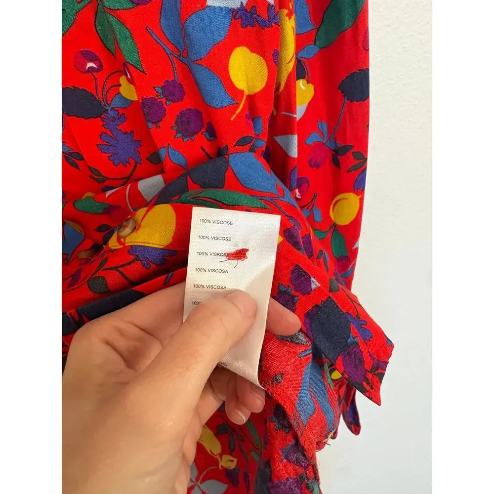 Anthropologie Maeve Blithe Floral Button Down Blouse 8 - Picture 6 of 6